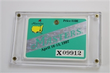 1997 Masters Tournament SERIES Badge with 1997 Sports Illustrated Tiger Woods Cover
