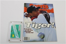 1997 Masters Tournament SERIES Badge with 1997 Sports Illustrated Tiger Woods Cover