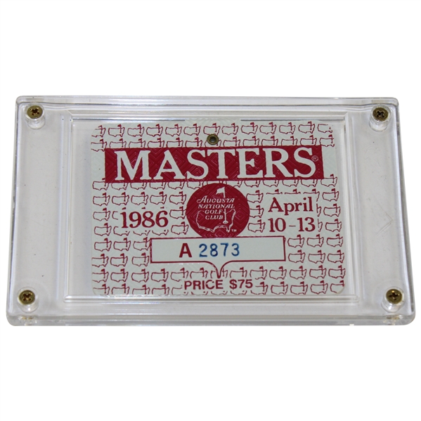 1986 Masters Tournament SERIES Badge #A2873 - Jack Nicklaus 6th Masters Win