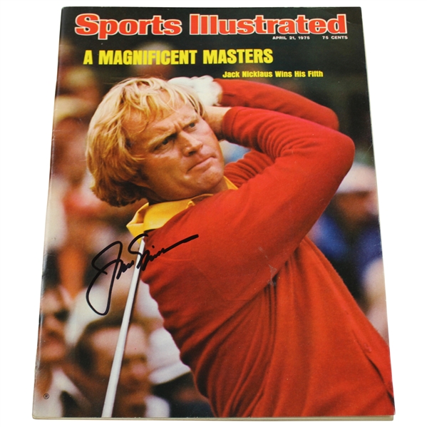 Jack Nicklaus Signed 1975 Sports Illustrated Nicklaus Wins His Fifth Magazine - April 21st JSA ALOA