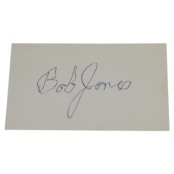 Robert T. Jones, Jr. “Bob Jones” Signed 3x5 Card JSA ALOA