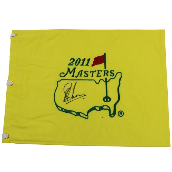 Charl Schwartzel Signed 2011 Masters Tournament Embroidered Flag JSA ALOA