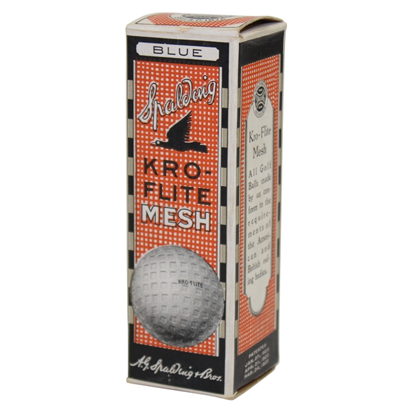 Circa 1925 Spalding Kro-Flite Mesh Original Sleeve of Two (2) Golf Balls with Wrapping