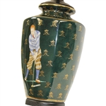 Classic Hand Painted Bobby Jones Tees Off with Crossed Clubs Hunter Green Table Lamp - Works