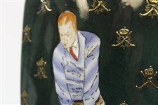 Classic Hand Painted Bobby Jones Tees Off with Crossed Clubs Hunter Green Table Lamp - Works