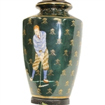 Classic Hand Painted Bobby Jones Tees Off with Crossed Clubs Hunter Green Table Lamp - Works