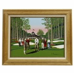 H. Hargrove Augusta National Clubhouse with Bobby Jones & Group Canvas Print - Framed
