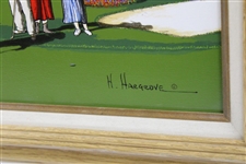 H. Hargrove Augusta National Clubhouse with Bobby Jones & Group Canvas Print - Framed