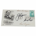 Grand Slam Winners Jack Nicklaus, Ben Hogan, Gene Sarazen & Gary Player Signed 1981 Bobby Jones FDC JSA #XX49039