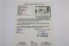 Grand Slam Winners Jack Nicklaus, Ben Hogan, Gene Sarazen & Gary Player Signed 1981 Bobby Jones FDC JSA #XX49039