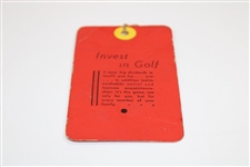 1941 Masters Tournament SERIES Ticket #1162 with Original String