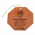 1946 Masters Tournament Sunday Final Rd Ticket #111 with Original String - Low Number