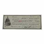 1934 Augusta National GC Promissory Check No. 140 Signed by Clifford Roberts JSA ALOA