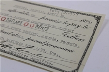1934 Augusta National GC Promissory Check No. 140 Signed by Clifford Roberts JSA ALOA