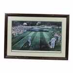 Sunday at Augusta Palmer & Jack on 16th Hole Tee Box Hamlin Print - Framed