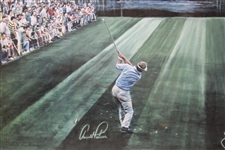 Sunday at Augusta Palmer & Jack on 16th Hole Tee Box Hamlin Print - Framed