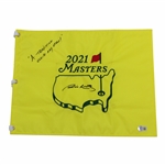 Jim Nantz Signed 2021 Masters Flag with A Tradition Unlike Any Other BECKETT #BC94694