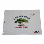 Jon Rahm Signed 2021 US Open at Torrey Pines White Embroidered Flag JSA #TT58989