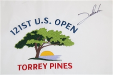 Jon Rahm Signed 2021 US Open at Torrey Pines White Embroidered Flag JSA #TT58989