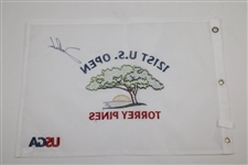 Jon Rahm Signed 2021 US Open at Torrey Pines White Embroidered Flag JSA #TT58989