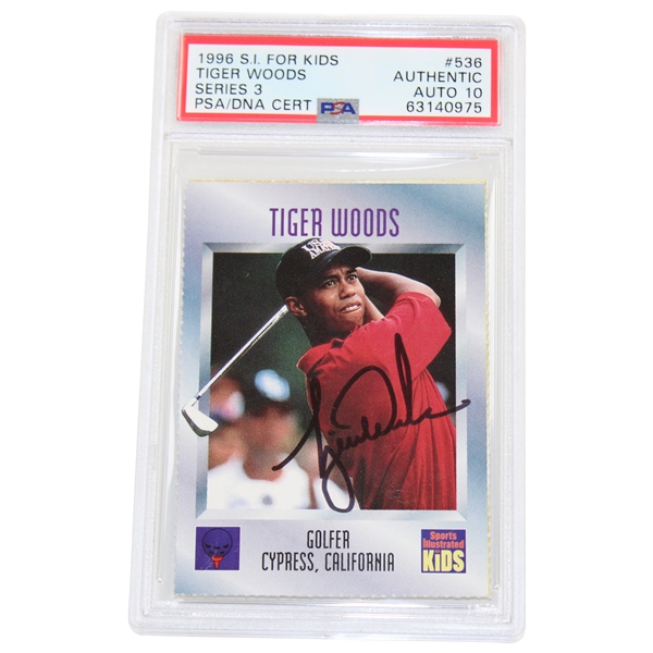 Tiger Woods Signed 1996 SI for Kids Rookie Card - PSA/DNA & JSA Sig Grade 10 - Rarest!