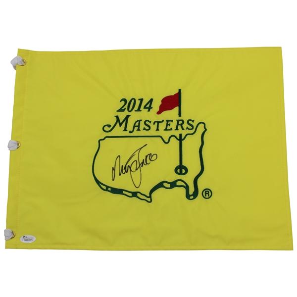 Nick Faldo Signed 2014 Masters Embroidered Flag JSA #K096797