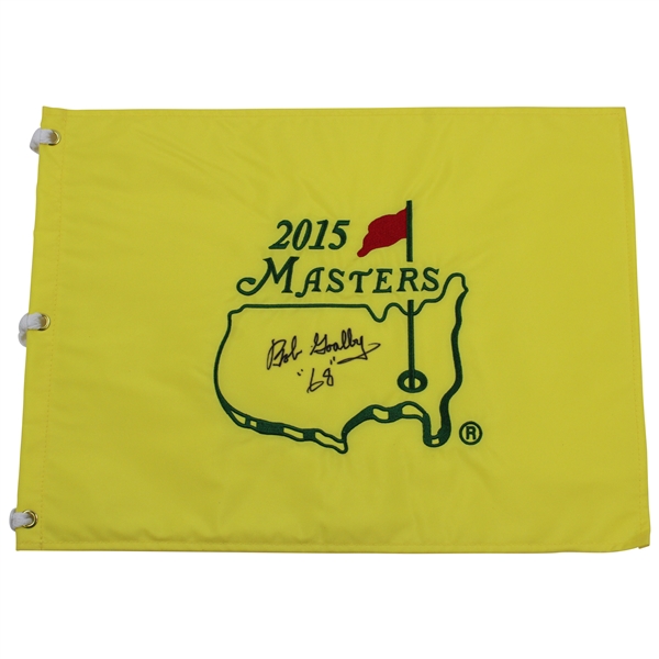 Bob Goalby Signed 2015 Masters Embroidered Flag with "68" JSA ALOA