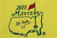 Bob Goalby Signed 2015 Masters Embroidered Flag with 68 JSA ALOA