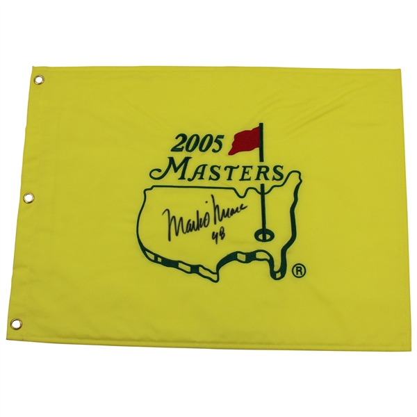 Mark OMeara Signed 2005 Masters Embroidered Flag with "98" JSA ALOA
