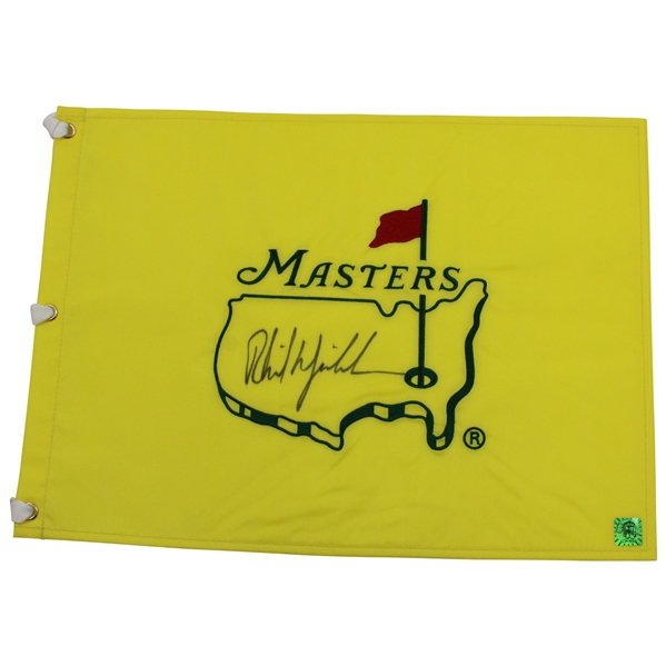 Phil Mickelson Signed Undated Masters Embroidered Flag JSA ALOA