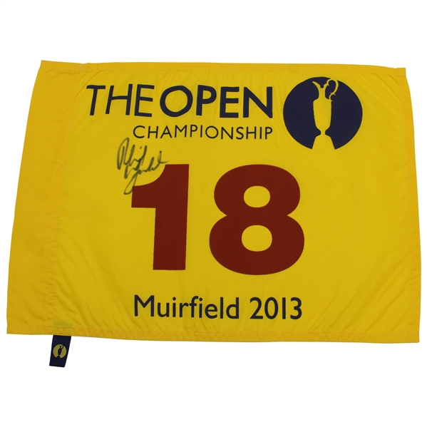 Phil Mickelson Signed 2013 The OPEN at Muirfield Yellow Screen Flag PSA/DNA #Y04845
