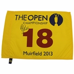 Phil Mickelson Signed 2013 The OPEN at Muirfield Yellow Screen Flag PSA/DNA #Y04845