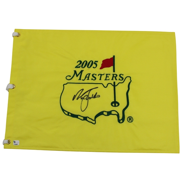 Nick Faldo Signed 2005 Masters Embroidered Flag JSA ALOA