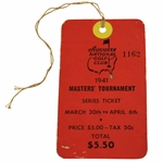 1941 Masters Tournament SERIES Ticket #1162 with Original String