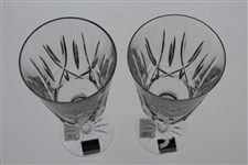 Pair of Augusta National Golf Club Masters Logo Waterford Crystal Wine Goblets in Box