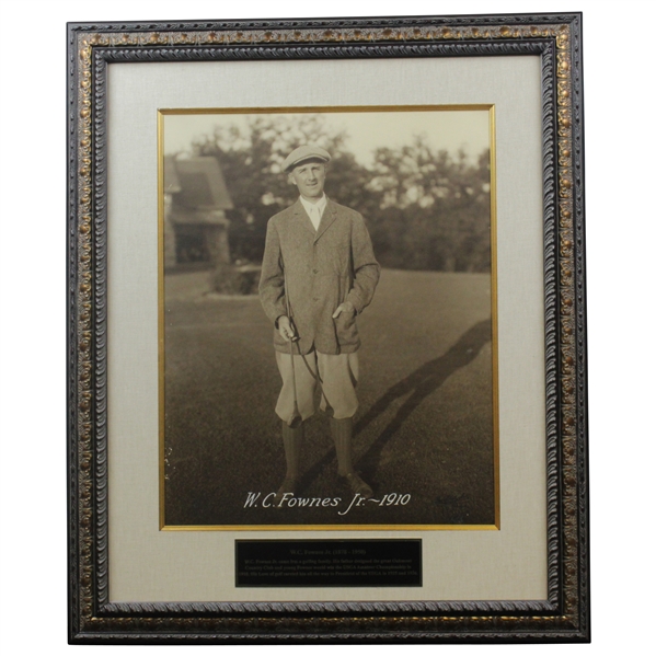 W.C Fownes Jr 1910 Large Format George Pietzcker Photo With Summary Of Golf Career - Framed