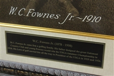 W.C Fownes Jr '1910' Large Format George Pietzcker Photo With Summary Of Golf Career - Framed
