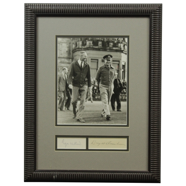 Dwight D. Eisenhower & Roger Wethered Signed Cut Signatures with Photo - Framed JSA ALOA