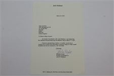 Jack Nicklaus Signed Undated Masters Embroidered Flag with Years Won Notation JSA ALOA