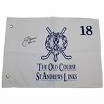 Jack Nicklaus Signed The Old Course St. Andrews Links White Screen Flag with Years Won JSA ALOA
