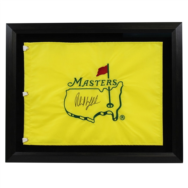Phil Mickelson Signed Undated Masters Embroidered Flag -Framed JSA ALOA
