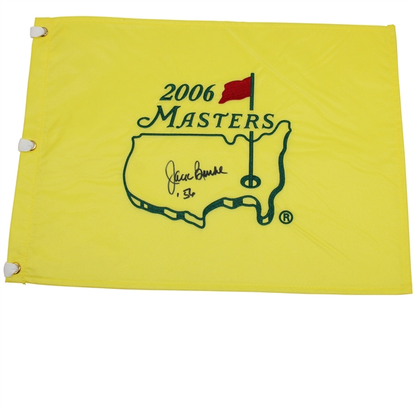 Jack Burke Signed 2006 Masters Tournament Embroidered Flag with Year JSA ALOA