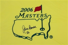 Jack Burke Signed 2006 Masters Tournament Embroidered Flag with Year JSA ALOA