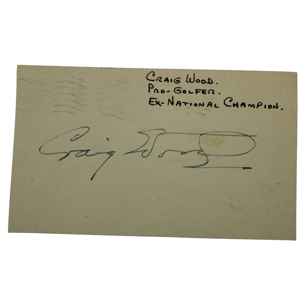 Craig Wood Signed 1946 Postcard JSA ALOA