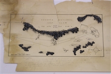 Historic Augusta National Hole #14 (5 today) Plans Signed by Alister MacKenzie with Handwritten Notes - JSA & PSA - Last Known