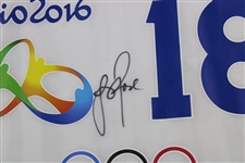 Rose (Gold), Stenson (Silver), & Kuchar (Bronze) Signed 2016 Rio Olympics Golf Flag JSA ALOA