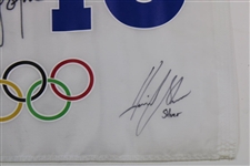 Rose (Gold), Stenson (Silver), & Kuchar (Bronze) Signed 2016 Rio Olympics Golf Flag JSA ALOA