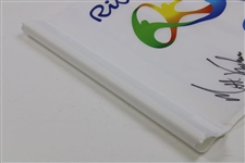 Rose (Gold), Stenson (Silver), & Kuchar (Bronze) Signed 2016 Rio Olympics Golf Flag JSA ALOA