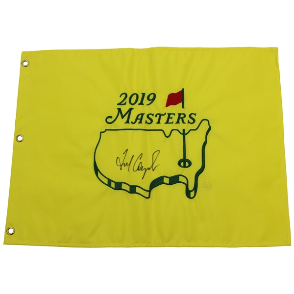 Fred Couples Signed 2019 Masters Embroidered Flag JSA ALOA