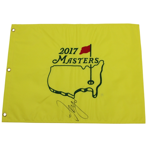 Sergio Garcia Signed 2017 Masters Embroidered Flag JSA ALOA